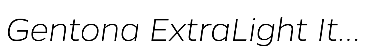 Gentona ExtraLight Italic